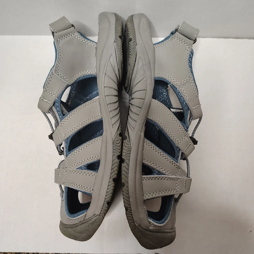 Khombu Water Hiking Gray Blue Women's Shoes Size 10 Medium Leather Upper